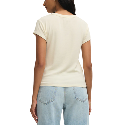 RANAE RIB SHORT SLEEVE TOP CLOUD