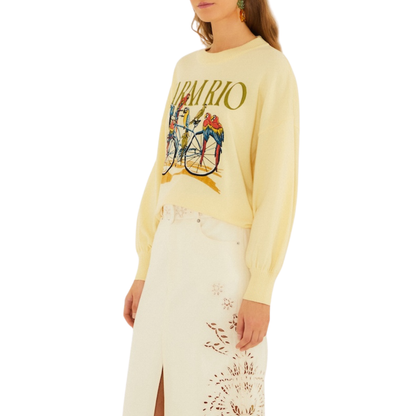 BIRDS BICYCLE SWEATER YELLOW