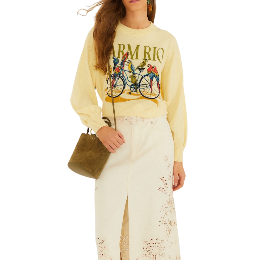 BIRDS BICYCLE SWEATER YELLOW