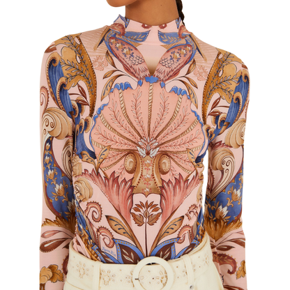 SEA GARDEN SCARF BLOUSE