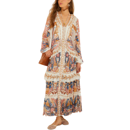 SEA GARDEN BRAID LONG MAXI DRESS