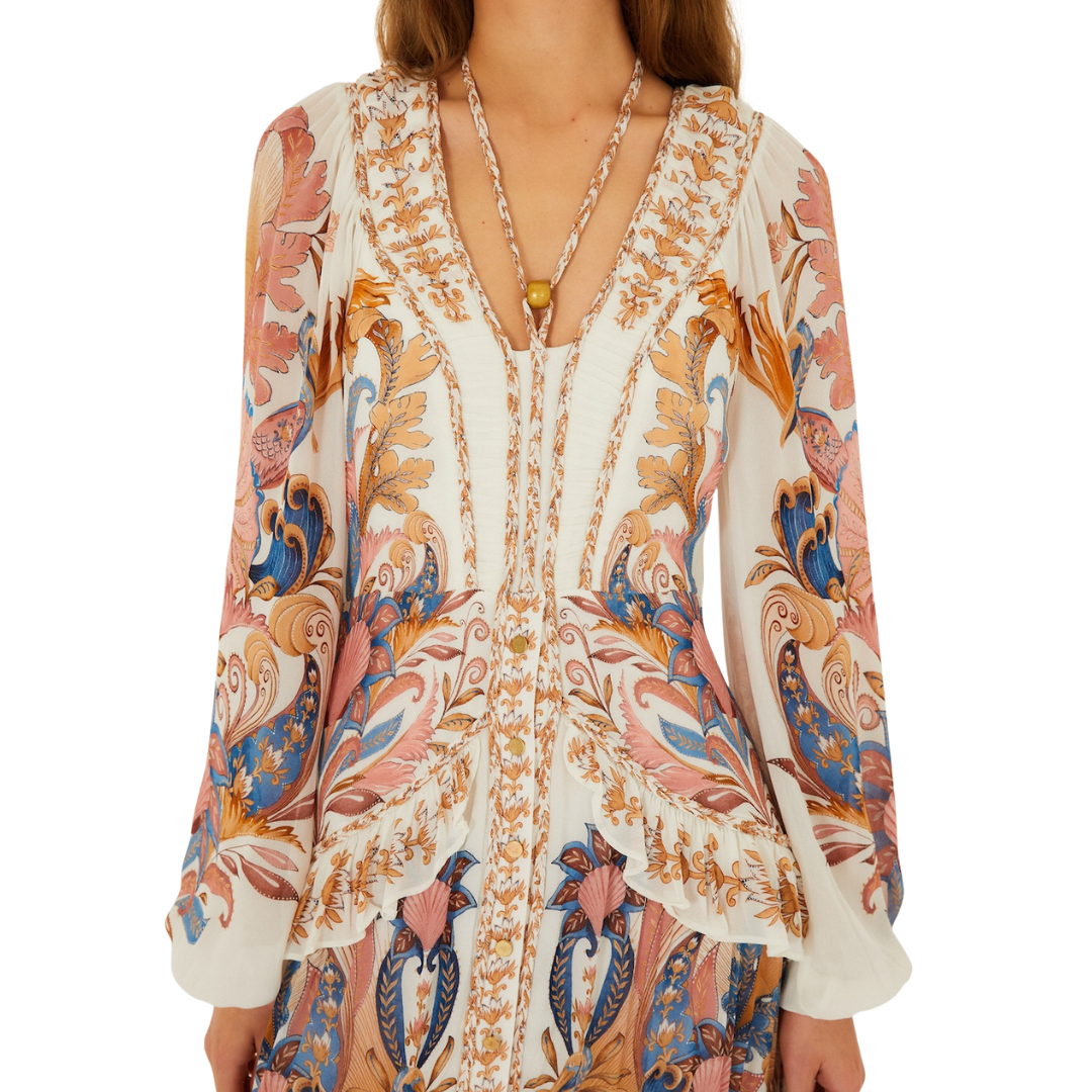 SEA GARDEN BRAID LONG MAXI DRESS