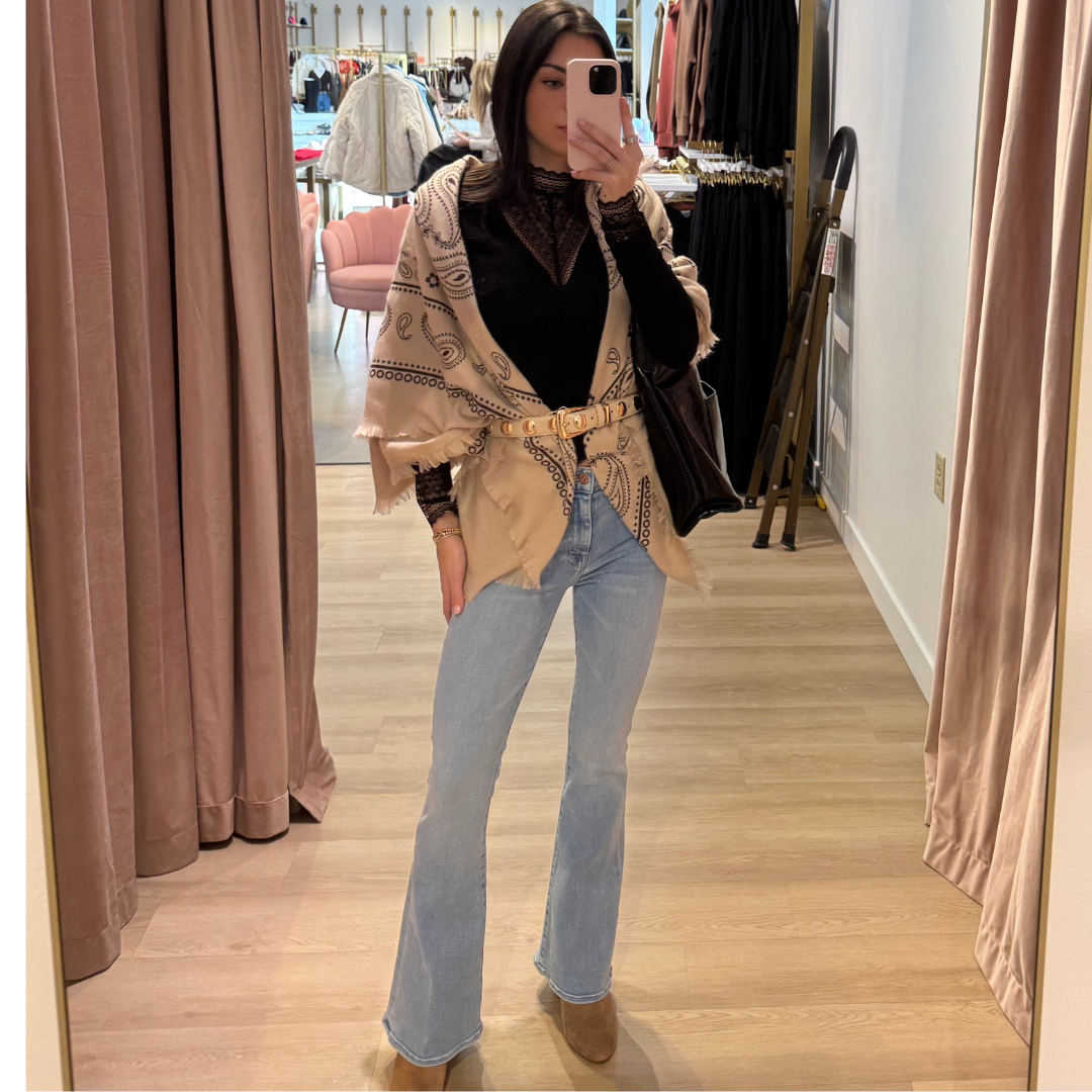 CHLOE BANDANA SCARF TAUPE
