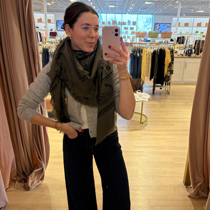 CHLOÉ BANDANA SCARF KHAKI GREEN