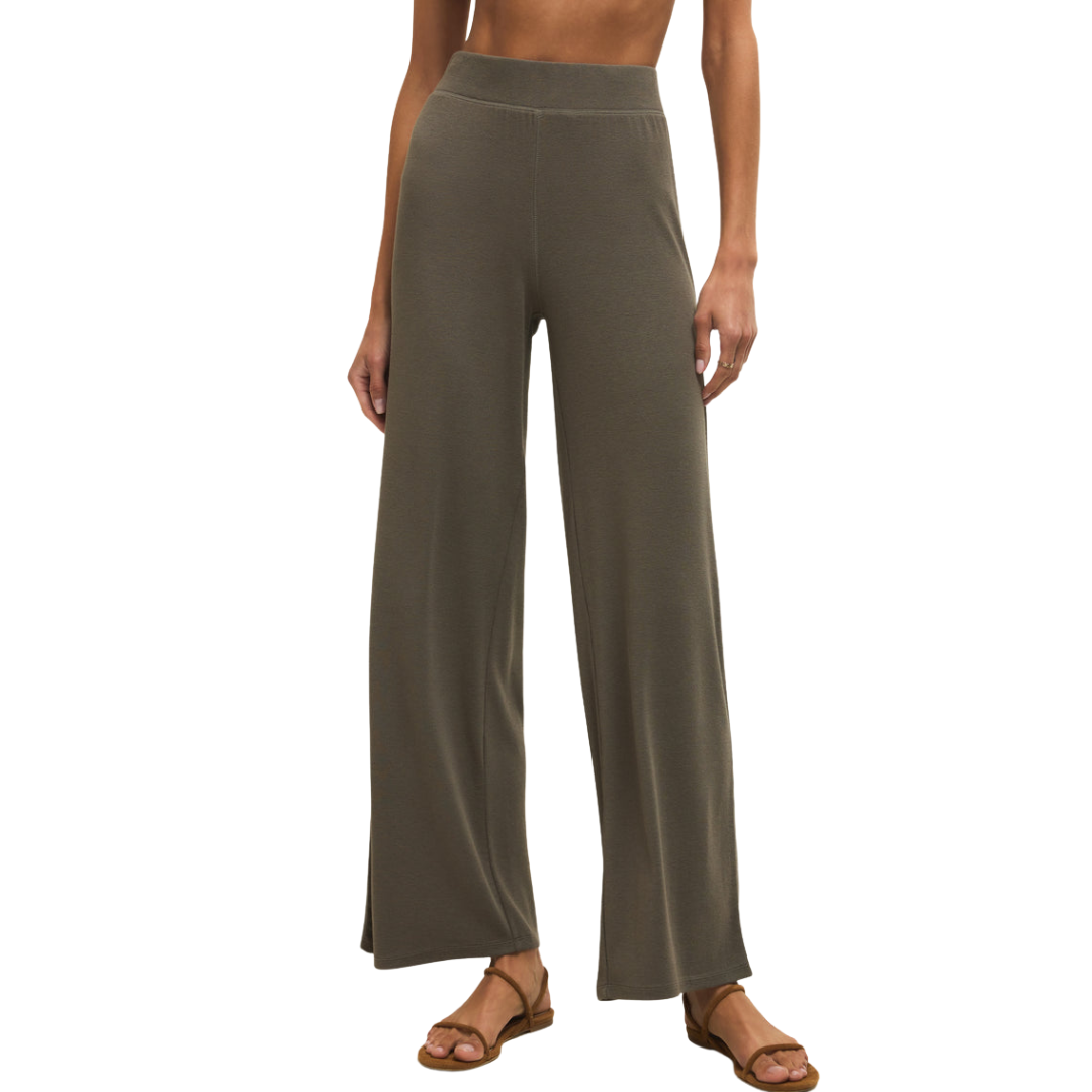 RANAE RIB PANT KHAKI GREEN