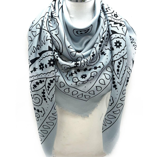 FLORA BANDANA SCARF LIGHT BLUE