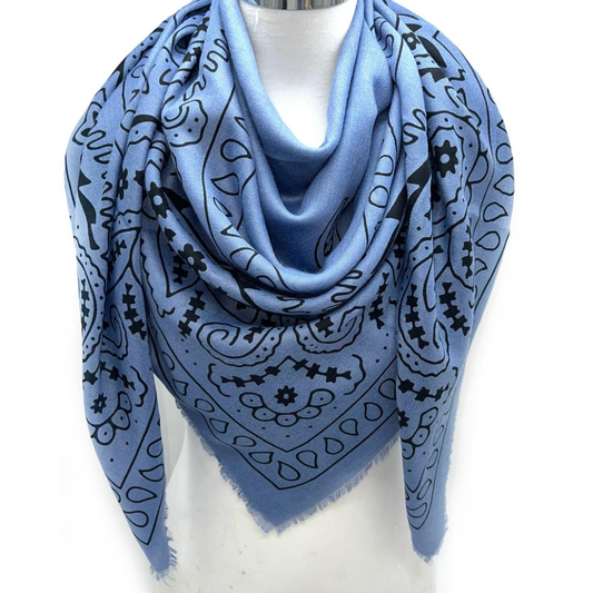 FLORA BANDANA SCARF BLUE