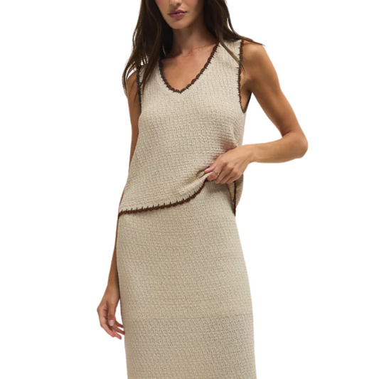 YESSENIA WHIPSTITCH TANK LINEN
