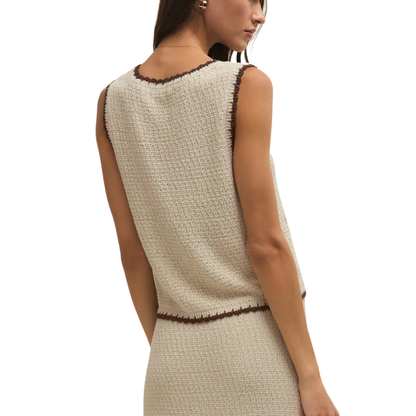 YESSENIA WHIPSTITCH TANK LINEN