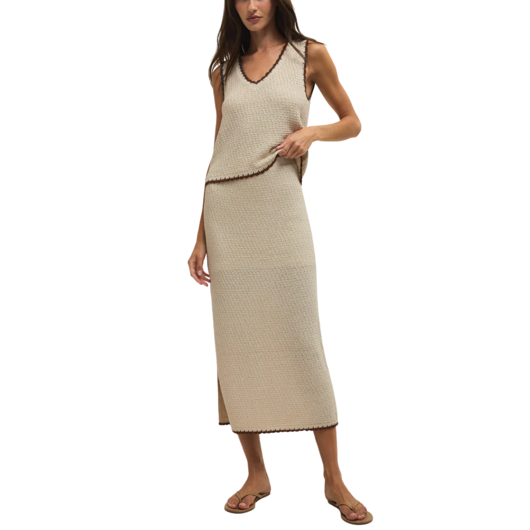 YESSENIA WHIPSTITCH TANK LINEN