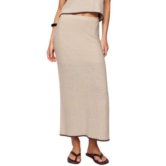 YESSENIA WHIPSTITCH SKIRT LINEN