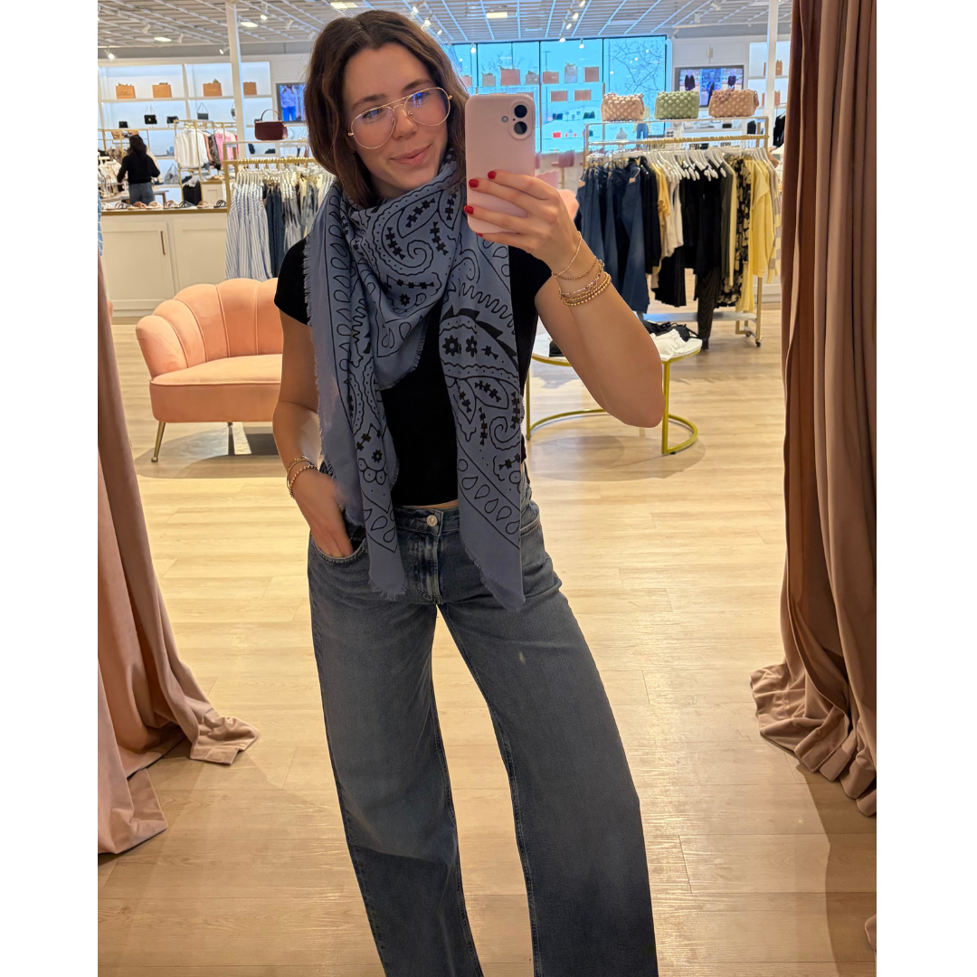 FLORA BANDANA SCARF BLUE