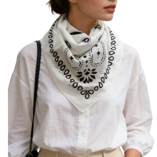 MINI CHLOÉ BANDANA SCARF WHITE
