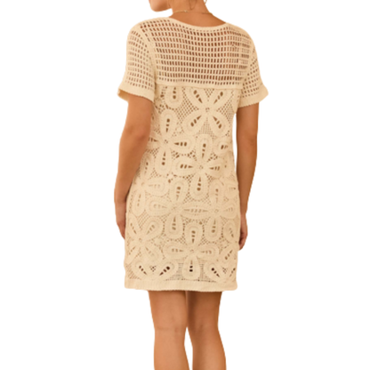 CROCHET MINI DRESS IVORY