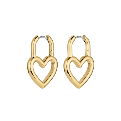 OPEN HEART PADLOCK HOOPS