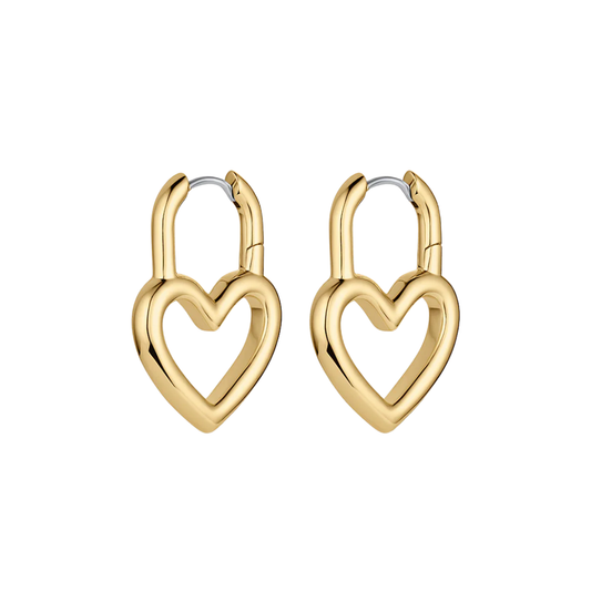 OPEN HEART PADLOCK HOOPS