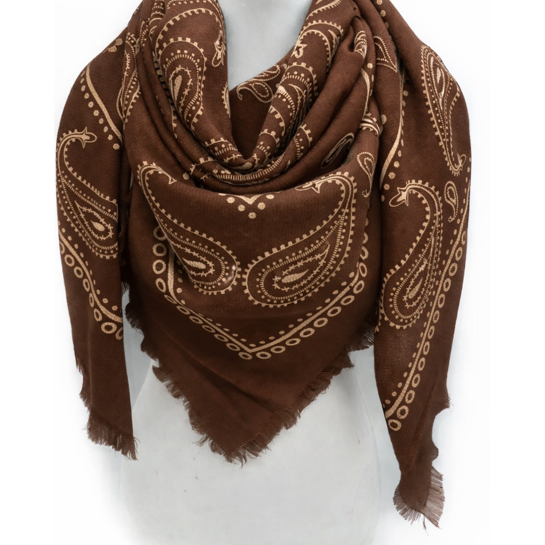 FLORA BANDANA SCARF BROWN
