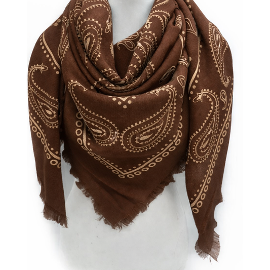 FLORA BANDANA SCARF BROWN