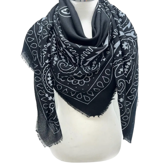 PRE ORDER : FLORA BANDANA SCARF BLACK