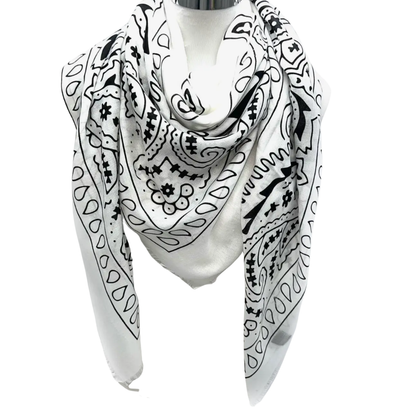 FLORA BANDANA SCARF WHITE