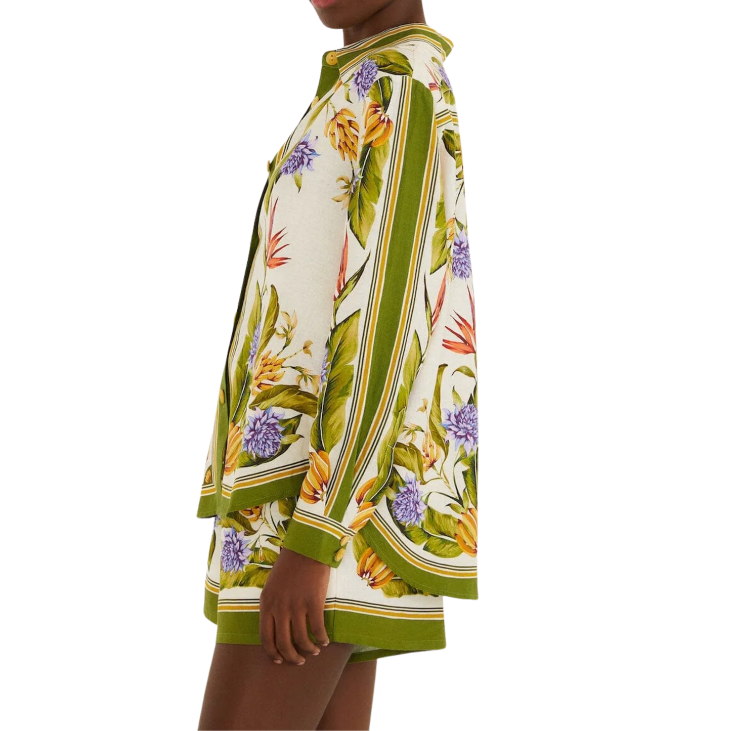 TROPICAL SCARF SAND BUTTONDOWN SHIRT