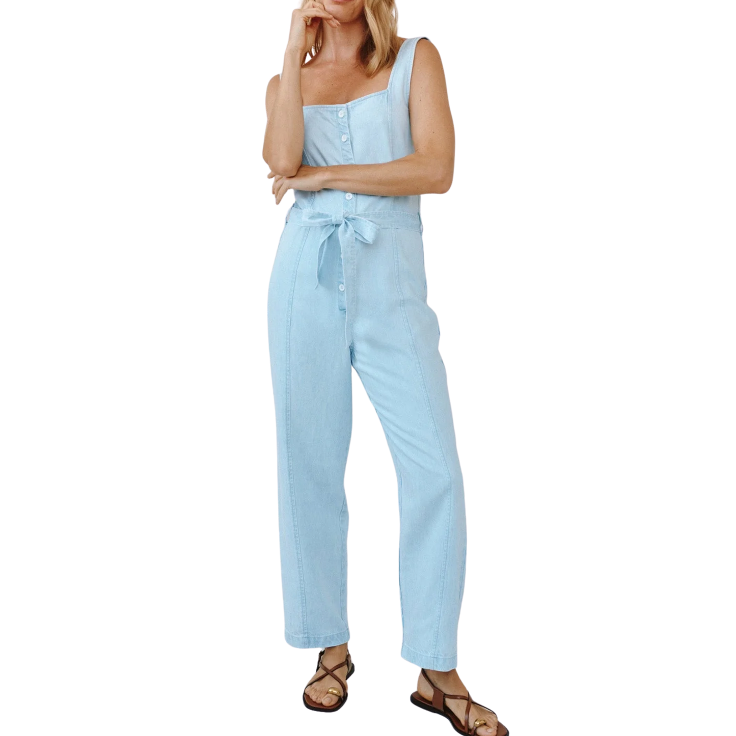 SQUARE NECK JUMPSUIT COASTAL FADE WASH
