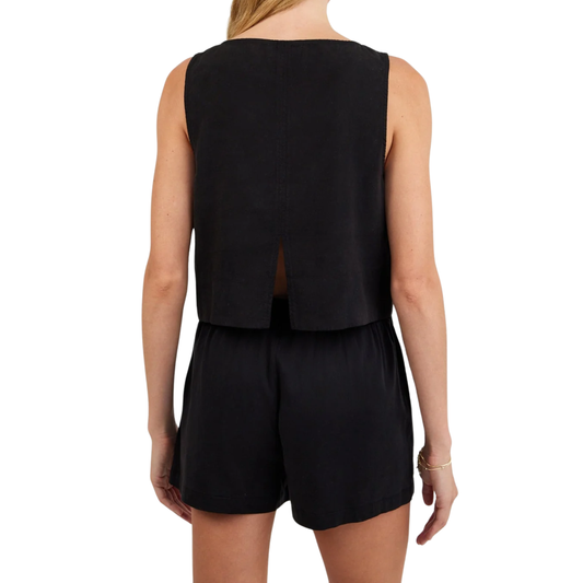 SLEEVELESS BOATNECK SPLITBACK VINTAGE BLACK