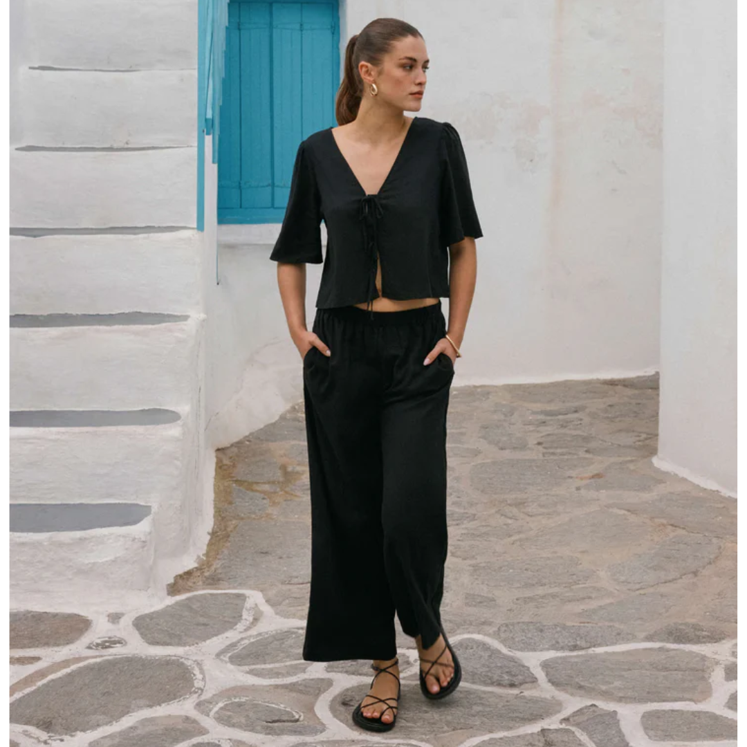 SCOUT LINEN PANT BLACK