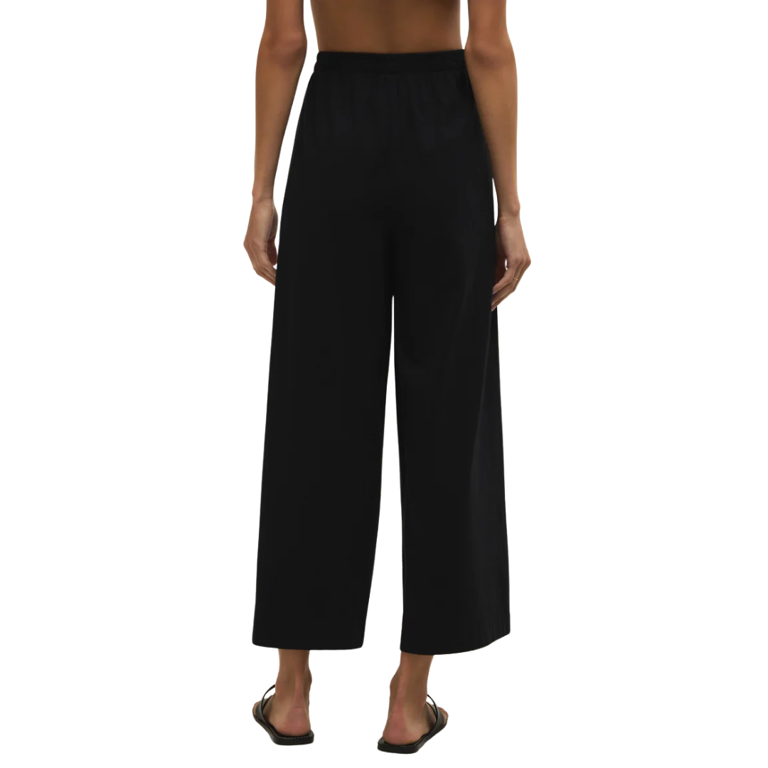 SCOUT JERSEY CROP FLARE PANT TRUE BLACK
