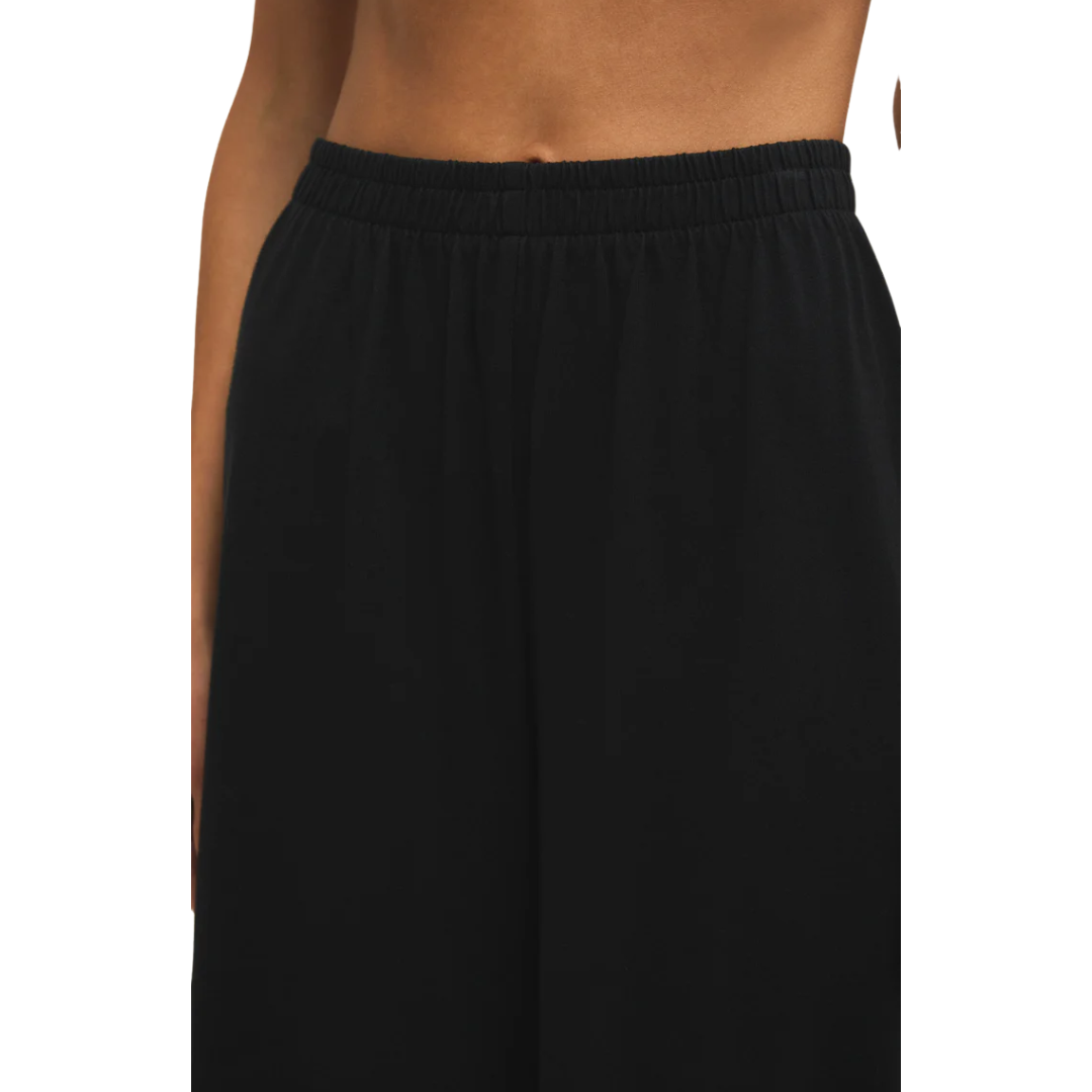 SCOUT JERSEY CROP FLARE PANT TRUE BLACK