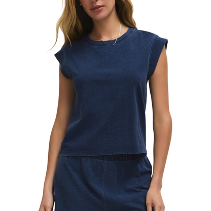CAMINO JERSEY DENIM TOP INDIGO