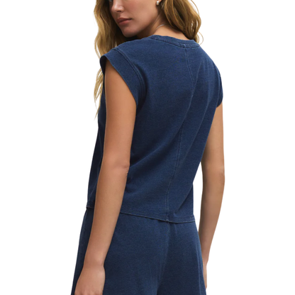 CAMINO JERSEY DENIM TOP INDIGO