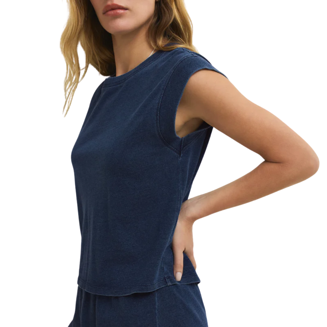 CAMINO JERSEY DENIM TOP INDIGO