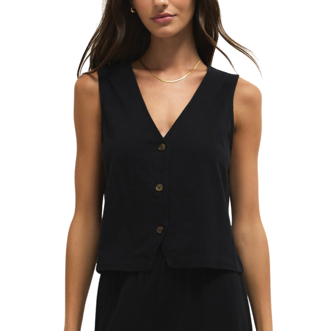 NOELLE JERSEY TOP TRUE BLACK