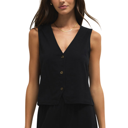 NOELLE JERSEY TOP TRUE BLACK