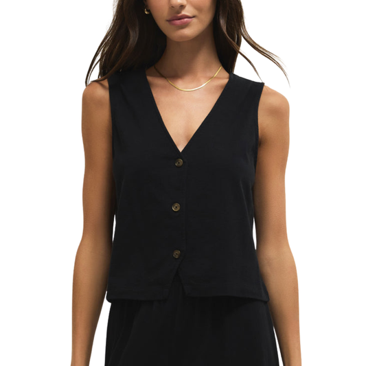 NOELLE JERSEY TOP TRUE BLACK