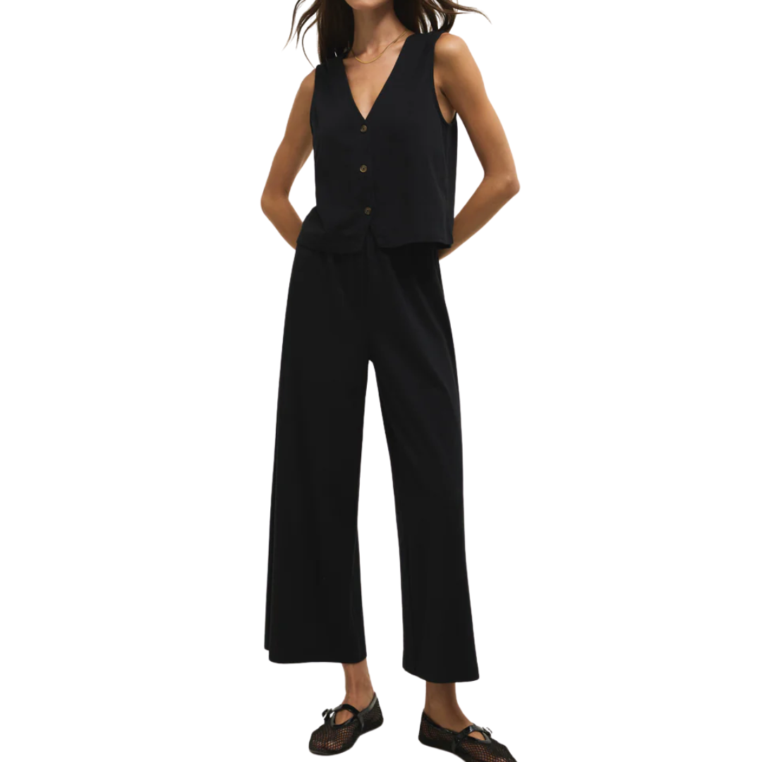 NOELLE JERSEY TOP TRUE BLACK