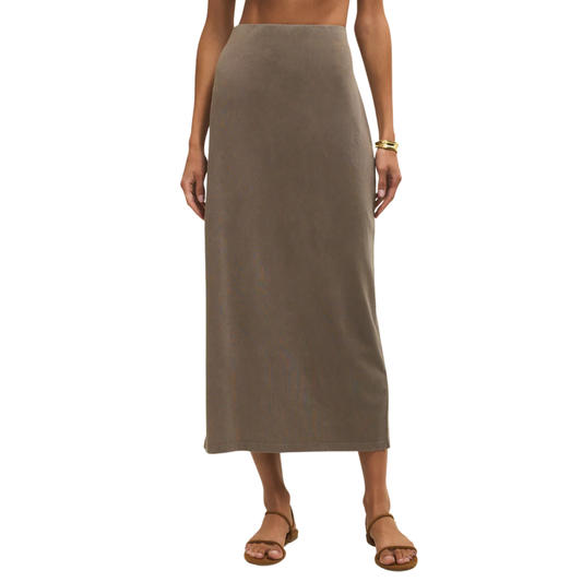 GAIL MIDI SKIRT PERFECTLY TAUPE