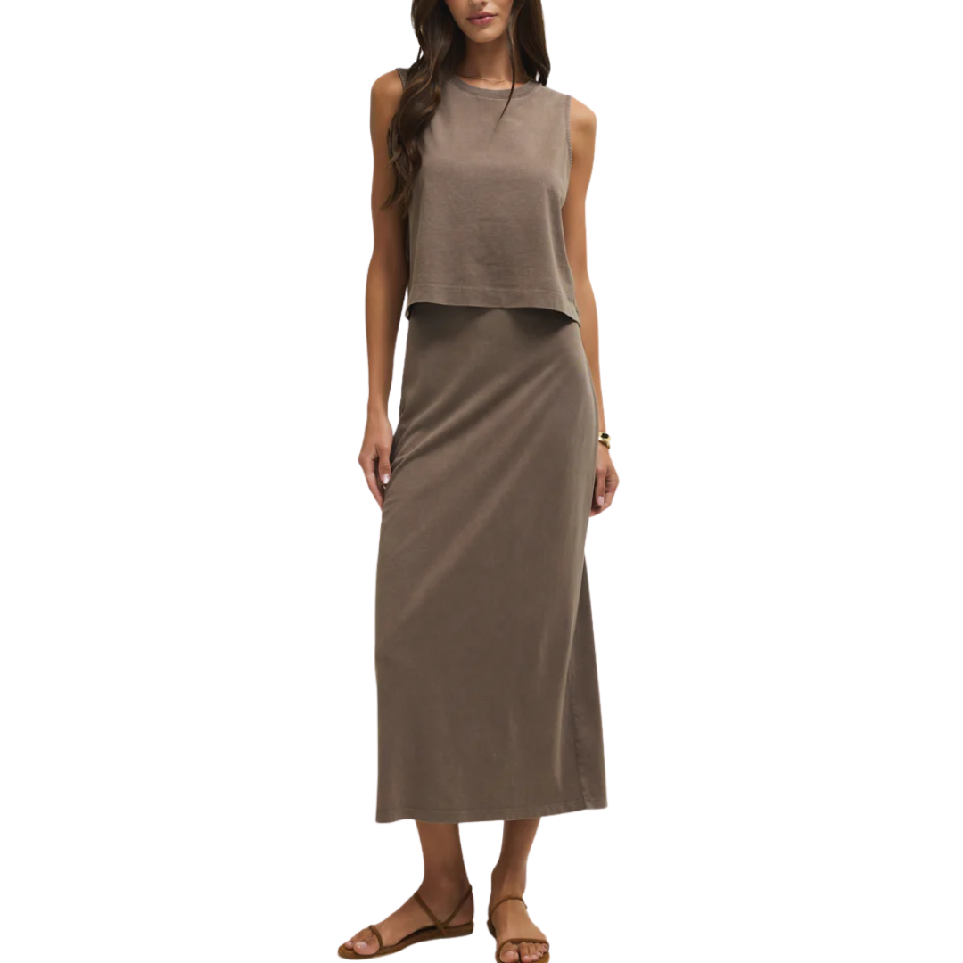 GAIL MIDI SKIRT PERFECTLY TAUPE