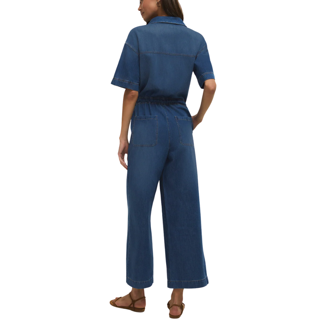 ELSIE DENIM JUMPSUIT DEEP WATER