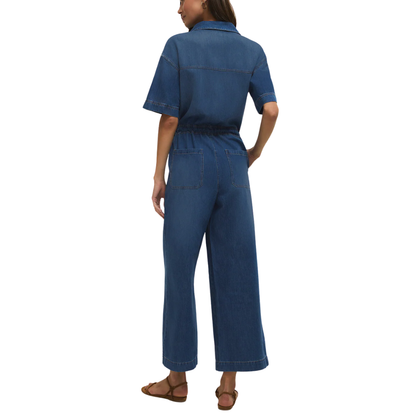 ELSIE DENIM JUMPSUIT DEEP WATER