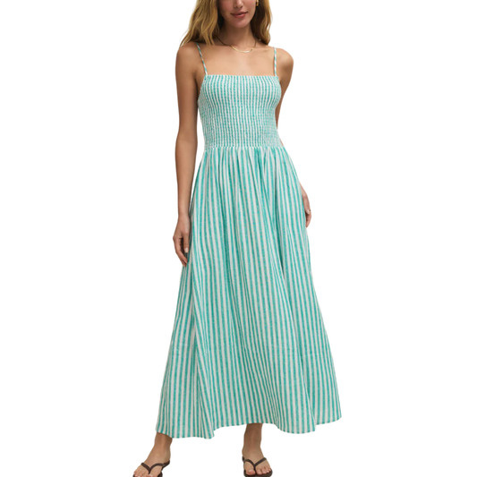 BAYSIDE STRIPED MIDI DRESS LA PALMA