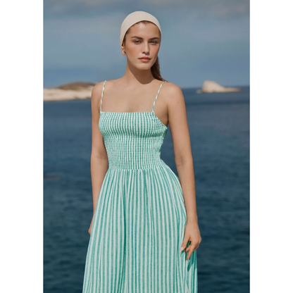BAYSIDE STRIPED MIDI DRESS LA PALMA