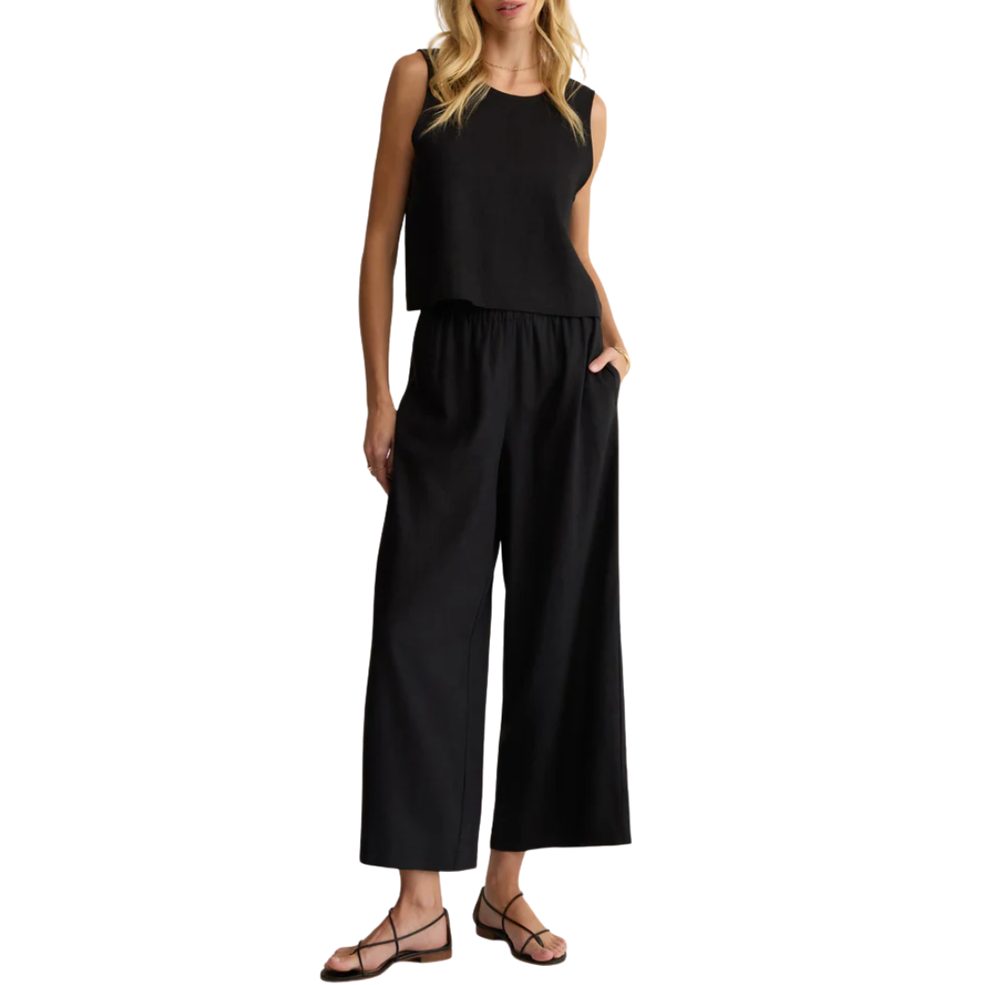 SLOANE LINEN TOP BLACK