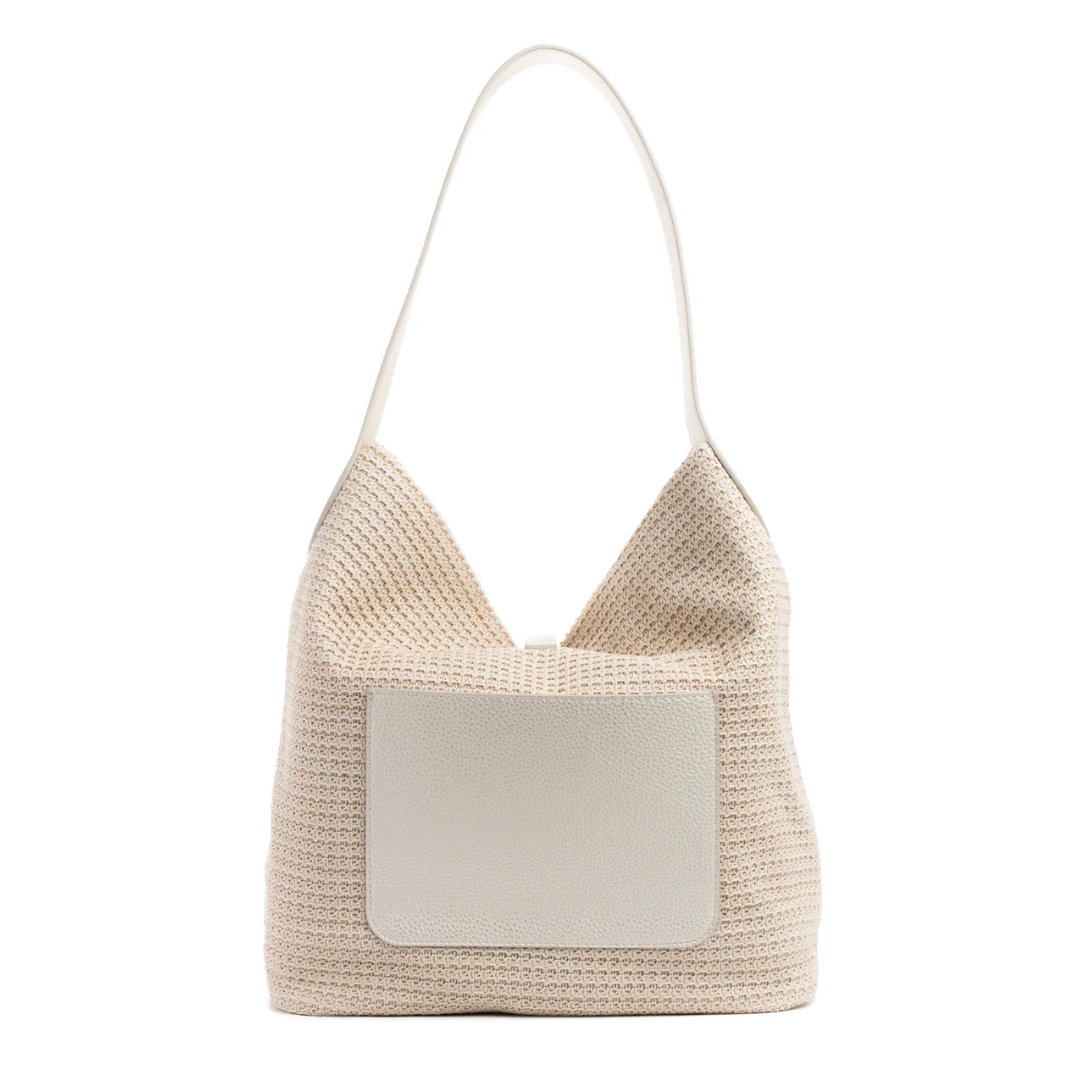 SANDY SHOULDER RAFFIA BAG
