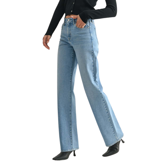STRAIGHT LEG - LONG LENGTH MEDIUM WASH