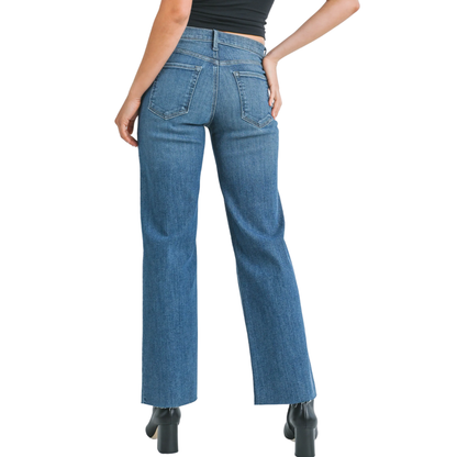 SLIM PALAZZO JEAN DARK WASH
