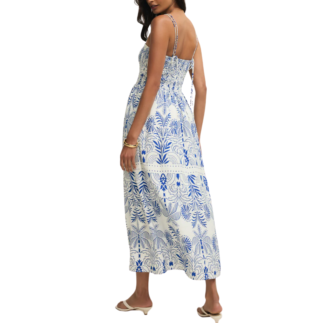 NADINE PALM MAXI DRESS NAUTICAL