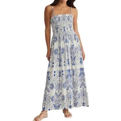 NADINE PALM MAXI DRESS NAUTICAL