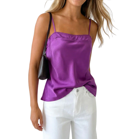 SCALLOP TRIM SATIN CAMI